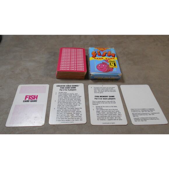 Vintage 1986 Fish Card Game Creative Child #18002 Complete Go Fish - Picture 2 of 10